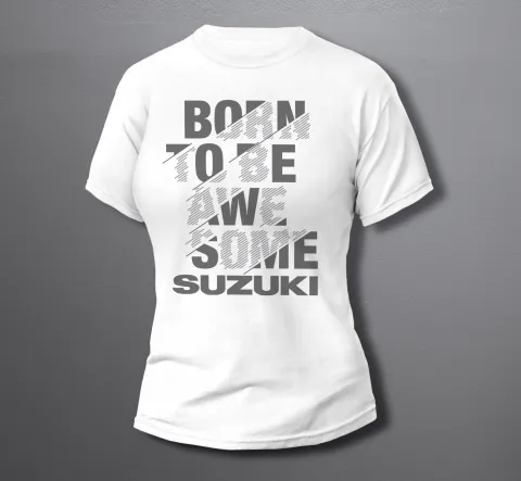 дамска тениска Suzuki Born to be awesome grey