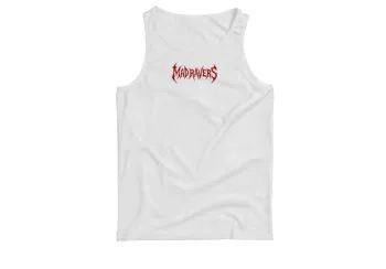 MadRavers Man TankTop I Basic Small RedLabel Logo - White