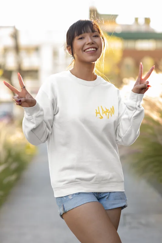 "Need a hand" white crewneck