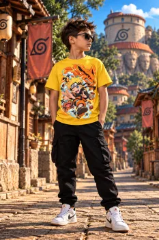 Жълта детска тениска Naruto