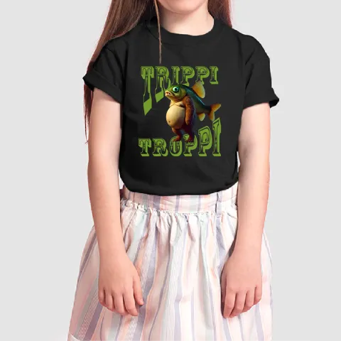 Детска тениска принт Trippi Troppi черна