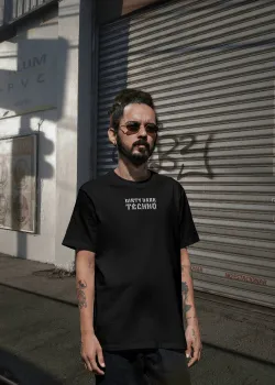 MadRavers Unisex Heavy Oversize Tee I Dirty Dark Techno - Black