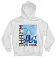 open mind white hoodie