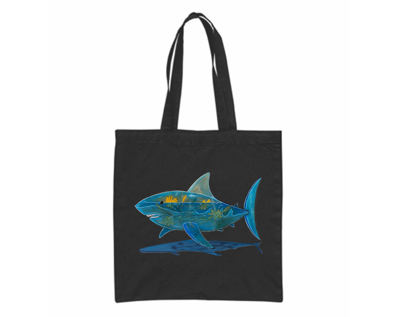 Delicate Shark black tote bag