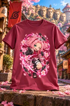 Детска тениска Sakura червен меланж