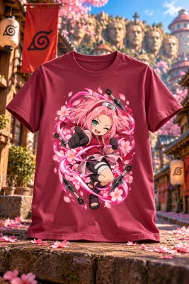Детска тениска Sakura червен меланж