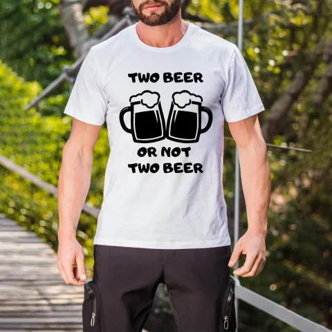 Мъжка тениска принт Two beer