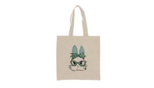 Памучна чанта Cute Rabbit бежава