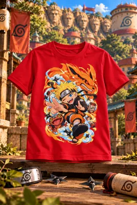 Червена детска тениска Naruto