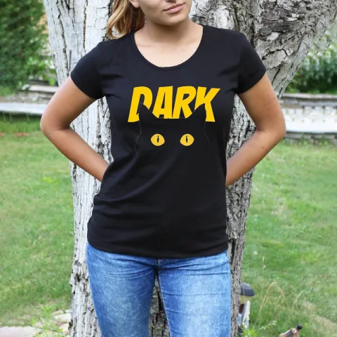 Дамска тениска принт Dark Cat