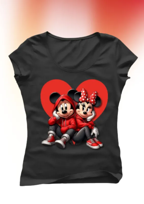 Дамска тениска Minnie and Mickey