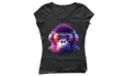 Дамска тениска Gorilla with earphones