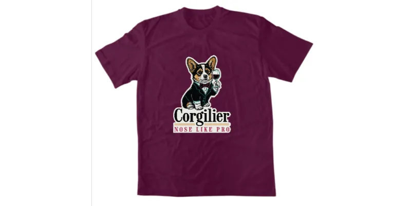 Унисекс тениска Corgilier Бургунди