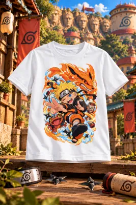Бяла детска тениска Naruto