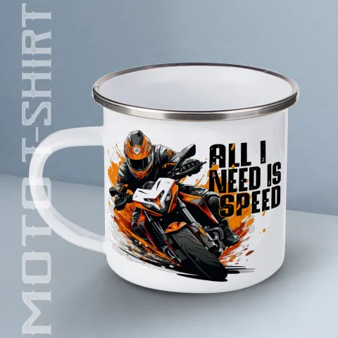 Метална чаша “All I Need Is Speed” подарък за моторист