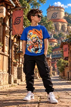 Синя детска тениска Naruto