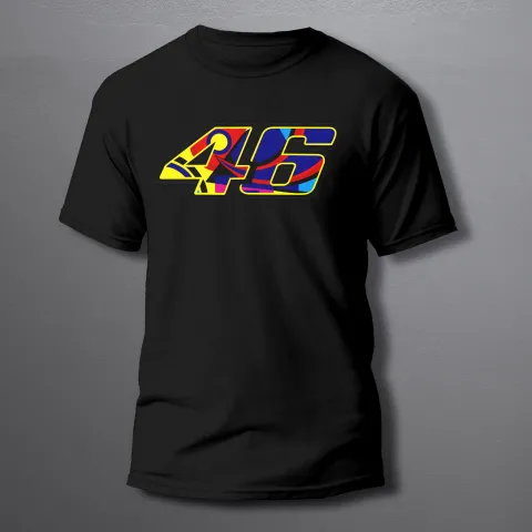 Мото Tениска 46 Rossi color number - черна мъжка