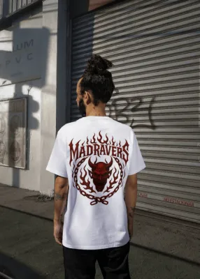 MadRavers Heavy Oversize Tee I TT x Red Devil Logo - White