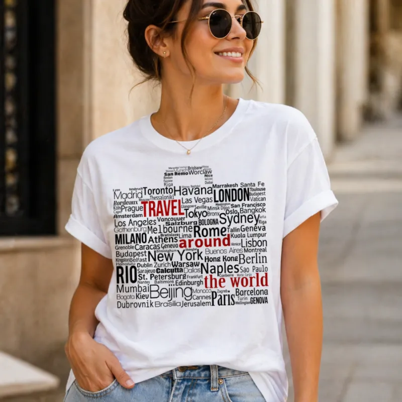 Дамска тениска за любителки на пътешествия