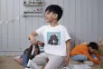 Gorilla boy kids tee white
