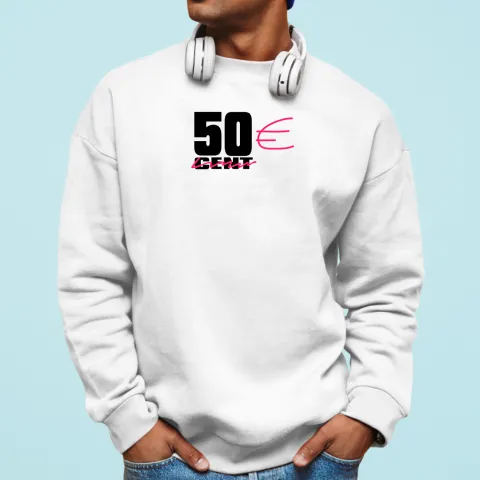 Мъжка блуза принт 50 Cent Euro бяла