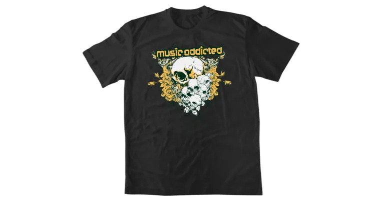 Тениска Music addicted skull