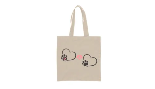 Памучна чанта Love Paw натурален