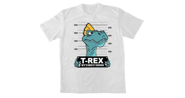 Мъжка тениска T Rex arrested