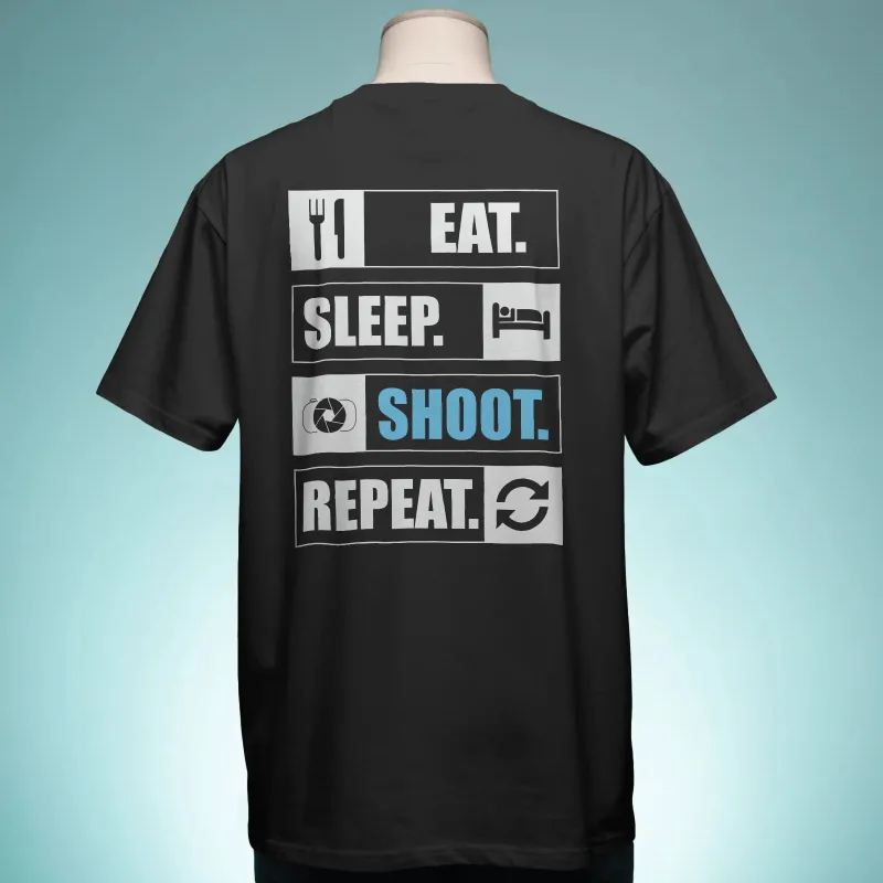 Унисекс Oversize тениска "Eat. Sleep. Shoot. Repeat."