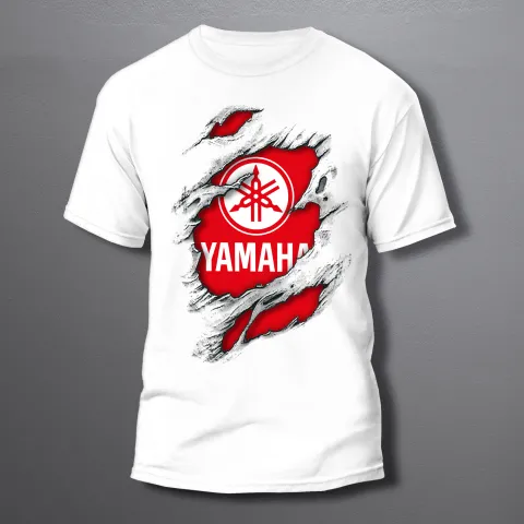 мъжка тениска YAMAHA torn white