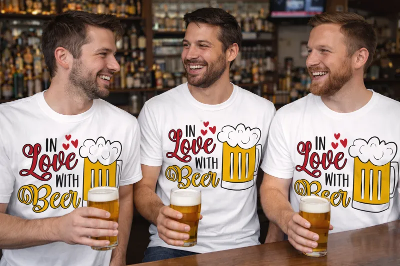 Мъжка тениска за бирени моменти с приятели - In Love with Beer