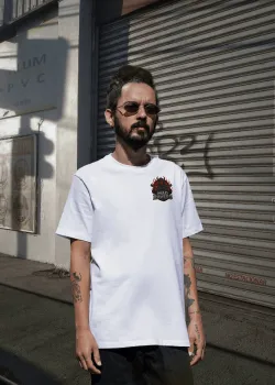 MadRavers Unisex Heavy Oversize Tee I Page Logo - White