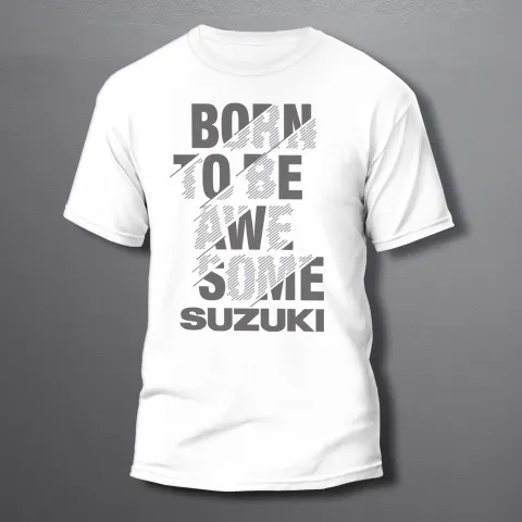 мъжка тениска Suzuki Born to be awesome grey
