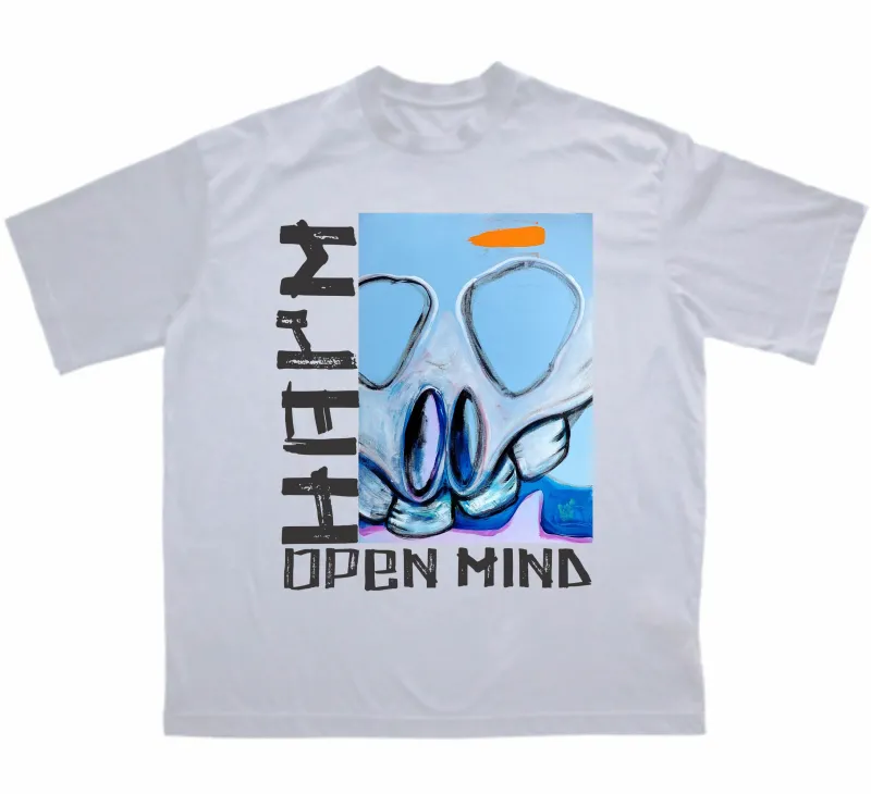 open mind oversized white tee
