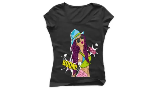 Дамска тениска , секси момиче BOOM 2