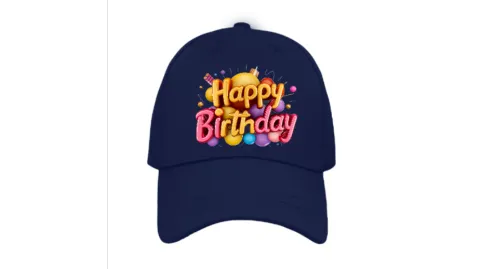 Шапка принт HB /тъмно синя/