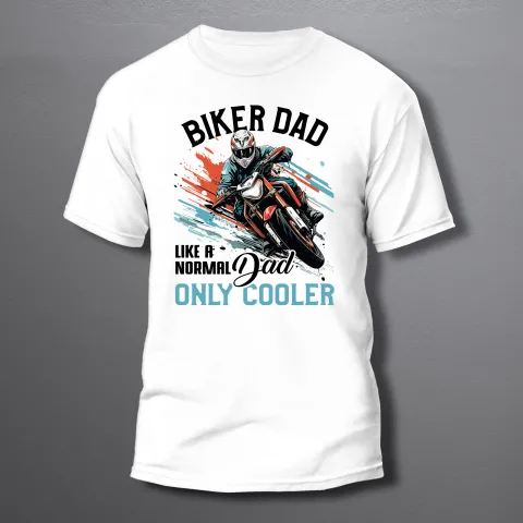 мъжка тениска Biker Dad white