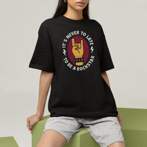OVERSIZED Тениска принт Rockstar