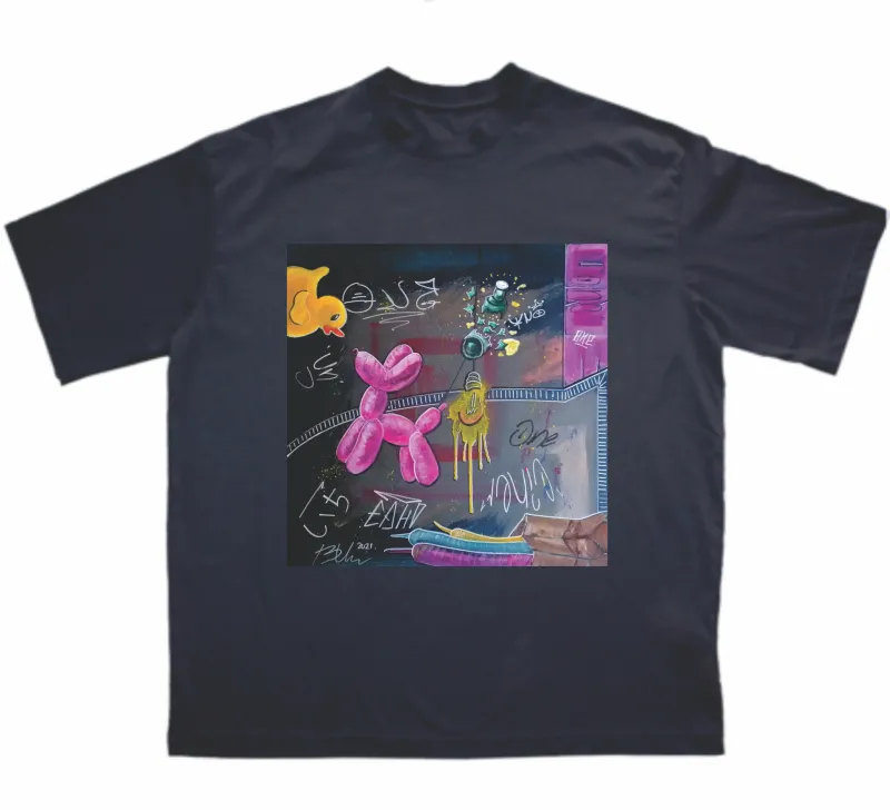 uno oversize black tee