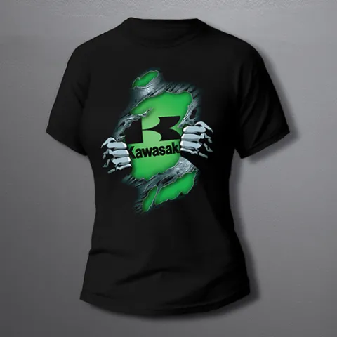 Мото тениска Kawasaki 3D Green дамска мото тениска
