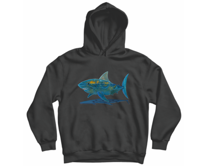 Delicate Shark black hoodie
