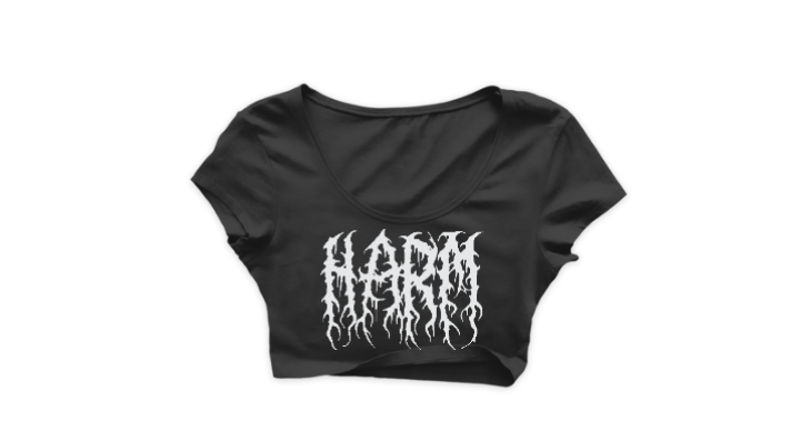 HARM crop metal logo black