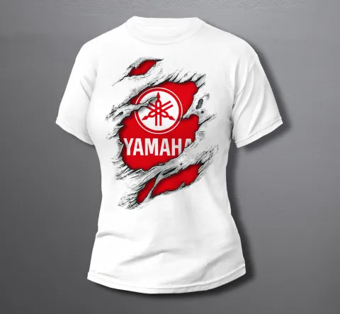 дамска тениска YAMAHA torn white