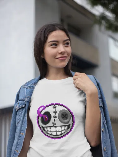 Бяла Дамска Тениска VoodooHeadsTv