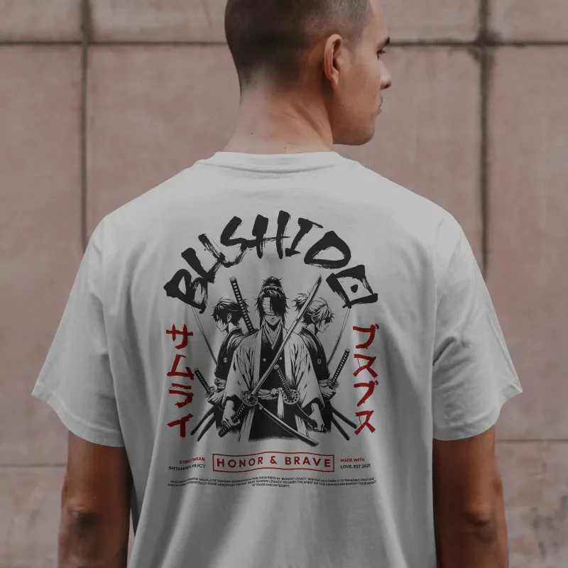 Мъжка тениска - "Bushido" - White