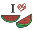 Дамска черна тениска "I love watermelon"