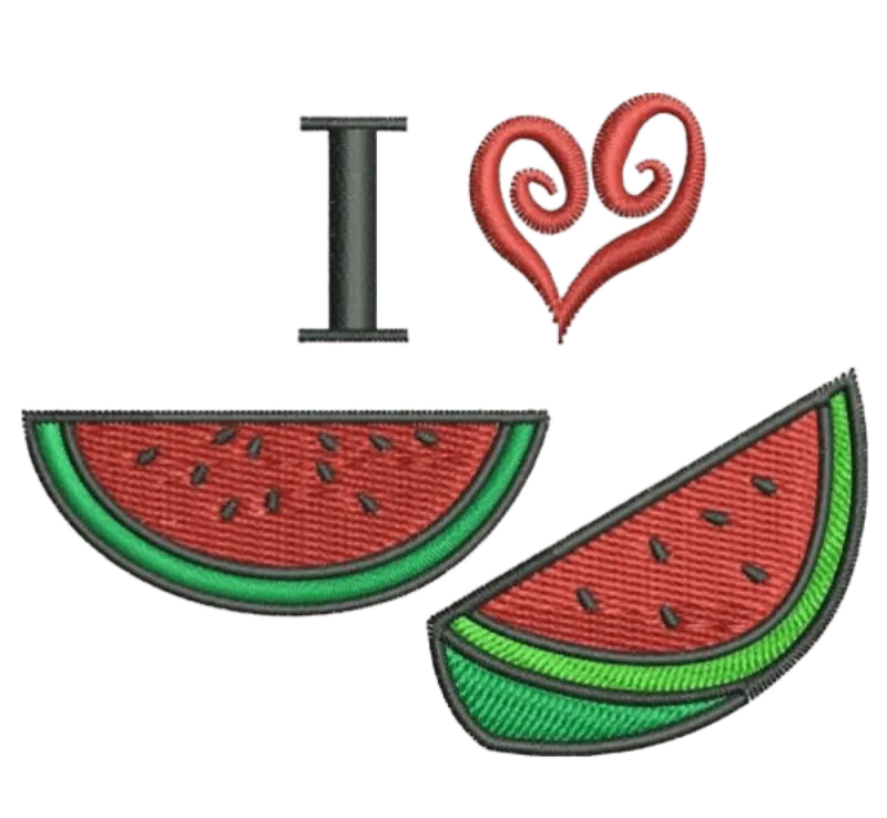 Дамска черна тениска "I love watermelon"