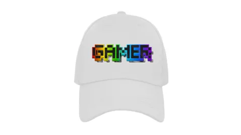 Шапка принт gamer /бяла/