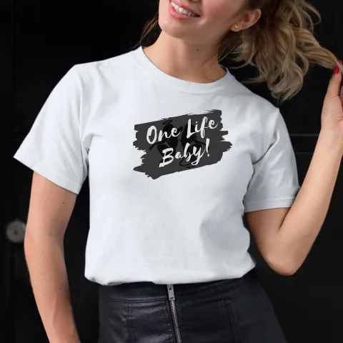 Дамска тениска принт One life baby бяла