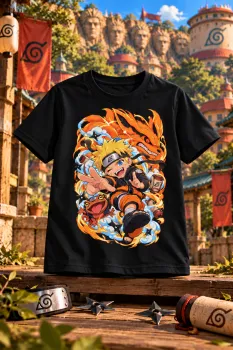 Черна детска тениска Naruto